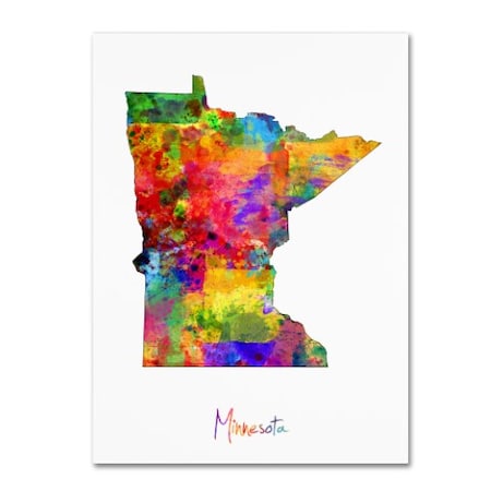 Michael Tompsett 'Minnesota Map' Canvas Art,14x19